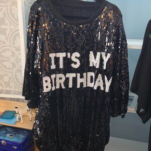 Black sequin birthday dress